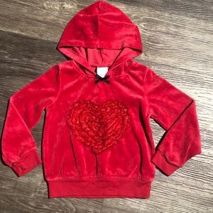 4/$20 Wonderkids Velour Lace Heart Hoodie Sz 3